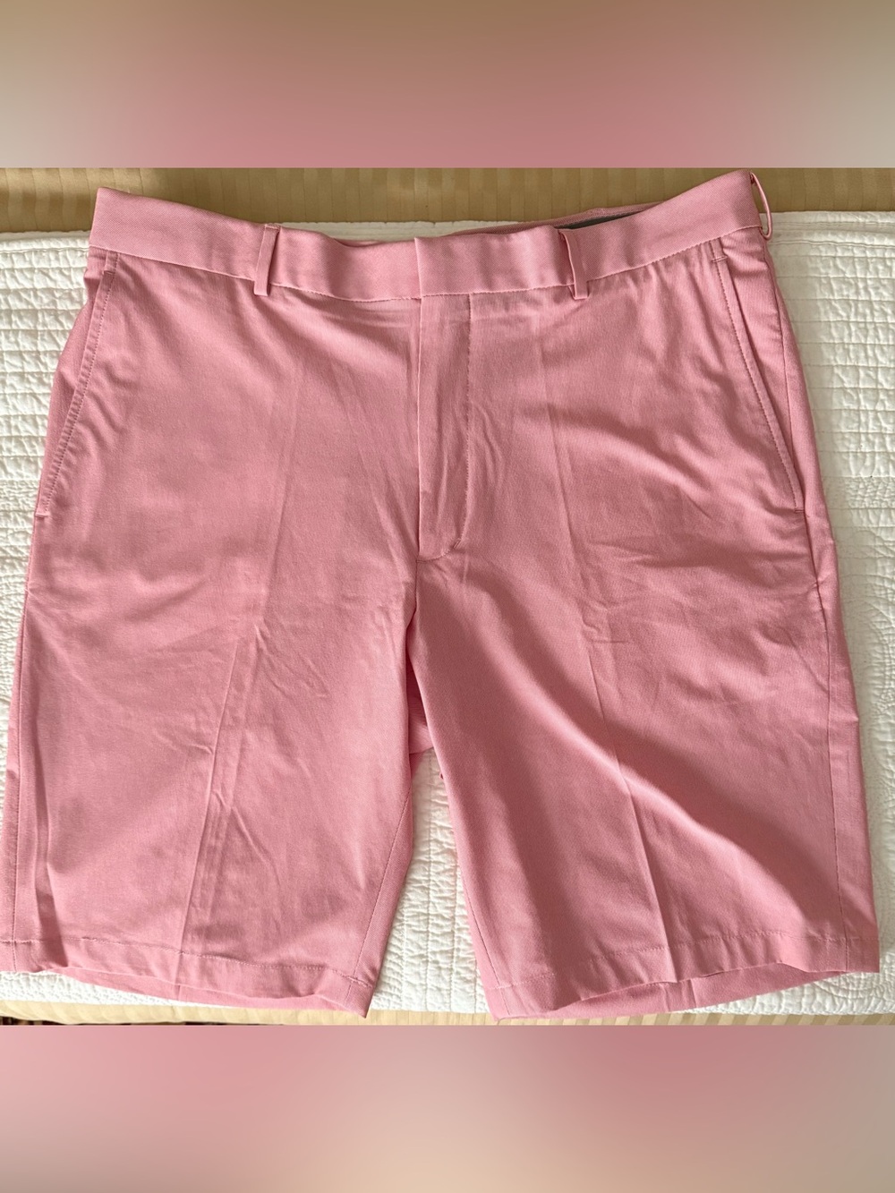 Walter Hagen Fine Red/Pink Striped Men's Flat Front Golf Shorts
